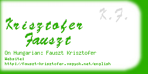 krisztofer fauszt business card